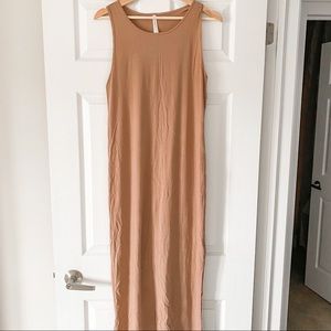 Aritzia Babaton bodycon midi dress in nude